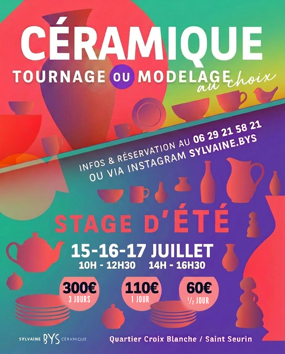 STAGE ÉTÉ Tournage + Modelage céramique <small> à Bordeaux Croix Blanche</small> – Image 2